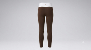 High Waisted Full Length Yoga <b>Leggings</b> Solid <b>Brown</b> Seamless Spandex Nylon Pants - Product Image 3