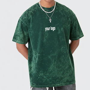 เสื้อยืดคอกลมโอเวอร์ไซส์ทรงริงเกอร์แบบย้อมสีเอซิด รุ่นใหม่ปี 2025 สำหรับผู้ชาย คุณภาพสูง แฟชั่นทันสมัย และเหมาะสำหรับใส่ออกกำลังกาย - Product Image 1