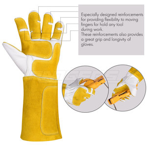 Professional Manufacturer Synthetic Leather <b>Gloves</b> Welding Heavy Duty Welding <b>Gloves</b> Made in Pakistan - Product Image 4
