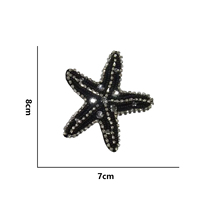 Ensemble d'appliques thermocollantes en tissu PU brodé d'étoiles de mer 3D perlées