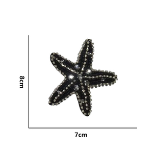 Juego de parches termoadhesivos bordados con estrellas de mar y cuentas - Product Image 6