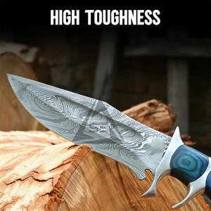 Couteaux Bowie de chasse en acier inoxydable de haute qualité avec manche en bois, personnalisables OEM, design unique, faible MOQ - Product Image 3