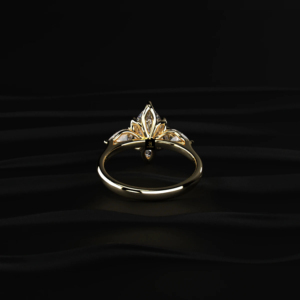 Anillo de compromiso con diamante talla pera cultivado en laboratorio, disponible en oro amarillo, blanco o rosa, elaborado en opciones de oro o plata. - Product Image 5