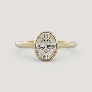 IGI Certified 1 2 3 Carat Lab Grown Diamond Engagement <b>Ring</b> 18k Solid <b>Gold</b> Oval <b>Ring</b> Bezel <b>Set</b> Real Jewelry Factory Wholesale - Product Image 5