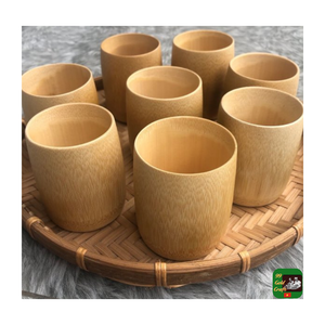 Tasses en bambou en gros, marque OEM, tasses en bambou durables, tasses en bambou naturel, vaisselle écologique réutilisable, tasses cylindriques pour thé et café - Product Image 4