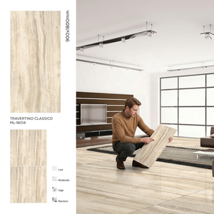 Guangzhou Foshan 900x1800mm Azulejos de porcelana pulida 36x72 Cubierta de pared 3x6 pies Azulejos de piso Techno Light Book Match Uso en el baño - Product Image 2