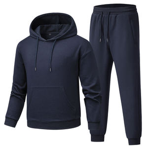 Ensemble de survêtement décontracté pour homme avec logo personnalisé, séchage rapide, respirant, 100 % coton molletonné, grande taille, à capuche, personnalisable - Product Image 4