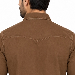 Camisa de Mezclilla para Hombre, Manga Larga, Casual, con Botones, Corte Cómodo, Estilo Informal, Costuras Impecables, Acabado Limpio, Corte Regular - Product Image 5