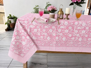 Indian Block Print Floral Cotton <b>Tablecloth</b> High Grade Cotton Eco-Friendly Reusable Customized Modern <b>Square</b> <b>Tablecloth</b> - Product Image 4