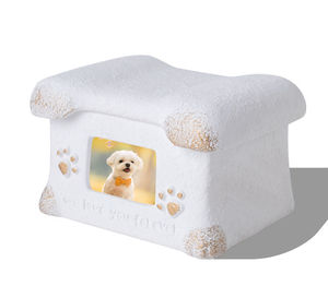 Urna de Cimento para Cinzas de Animais de Estimação com Porta-Retrato e Pegada Gravada, Caixa Memorial de Recordação para Cães e Gatos, 4 Cores - Product Image 1