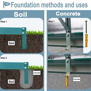 Serra da Giardino Robusta 6 X 8 in Policarbonato per Uso Esterno e in Giardino - Product Image 4
