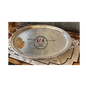 Nouvel arrivage Décoration du festival du Ramadan Plateau rond en laiton de luxe de haute qualité pour le festival du Ramadan Taille et design personnalisés - Product Image 2