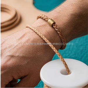 Cordón de Cuero Trenzado Natural de 5 mm, Cuerda de Cuero Genuino para Manualidades - Product Image 6