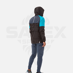 Casual High Quality Reflective Custom Logo Polyester Tracksuit Hoodie Set Plus Size Zipper Windbreaker Men's Set For Summer - Product Image 2