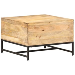 Mesa de Centro de Madera de Mango Sólida con Hierro con Recubrimiento en Polvo, Combinación de Madera Natural y Metal con Recubrimiento en Polvo - Product Image 4