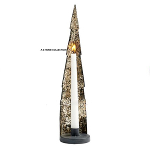 Factory Supply Handmade Blank Sublimation <b>Tree</b>-Shaped Christmas Tea <b>Light</b> Candle Holder Silver Color Durable Design for Indoor - Product Image 6