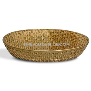 Meilleure vente : Porte-savon ovale en aluminium doré, design royal, best-seller pour la salle de bain et les accessoires de maison - Product Image 3