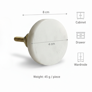 Bouton carré minimaliste en marbre blanc naturel, diamètre 4 cm, hauteur 7 cm, écologique et durable, pour armoire, tiroir de cuisine, commode - Product Image 5