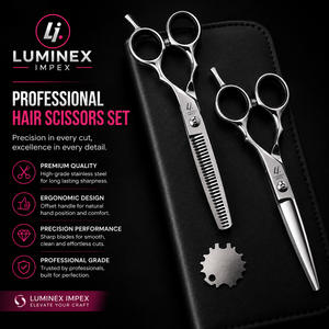 NYBL-55 5.5inch Straight <b>Left</b>-<b>handed</b> <b>Scissors</b> JAPAN 440C Sharp 58-59HRC Hardness Stainless Steel Handle Barber Shears Hair 28 - Product Image 1