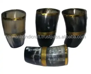 Tasses en verre artisanales de haute qualité, personnalisées, avec design de corne de Viking naturelle, pour le café et les fêtes de bière - Exportateur en gros - Product Image 3