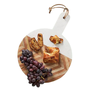 Planche à découper artisanale en bois d'acacia avec anse en cuir, durable, en forme de bouteille, ustensile de cuisine rustique - Product Image 2
