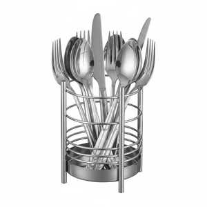 Support à ustensiles rond en acier inoxydable, égouttoir vertical pour couverts, range-couverts minimaliste pour la maison, la salle à manger et les restaurants - Product Image 1