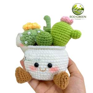 Maceta de Tulipanes de Ganchillo Hechos a Mano, Amigurumi, con Cara Linda, Regalo de Apoyo Emocional, Decoración para el Hogar, Flores Eternas - Product Image 5