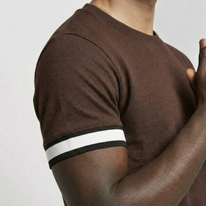 Men's Solid Brown Crew Neck T Shirt And Shorts <b>Set</b> Casual <b>Knitted</b> Summer Outfit With Matching Shorts For Everyday Wear - Product Image 6