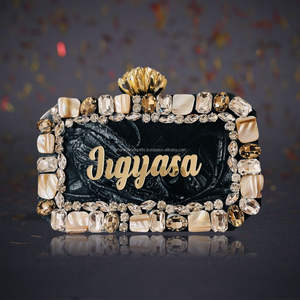 Bolso de mano de resina para mujer Color personalizado con diseño de brillo Patrón de piedra Precio al por mayor - Product Image 2