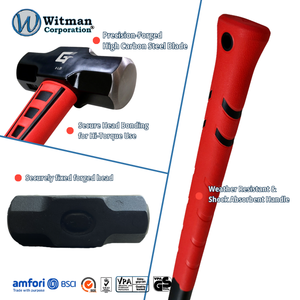 16LB Industrial Grade Sledge <b>Hammer</b> Grade-A Steel Head Reinforced Neck Impact Absorption Demolition Stake Driving Fiberglass - Product Image 4