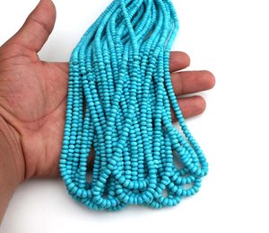 Cuentas Rondelle de Turquesa de Arizona Rara, Calidad AAA Plus, 4-7mm, Sleeping Beauty, Hilo Suelto, Gema Genuina para Fabricación de Joyas, Venta al por Mayor - Product Image 3