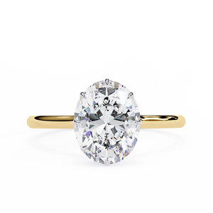 Oval Cut Solitaire Diamond Engagement <b>Ring</b> - Product Image 1