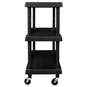 <b>3</b>-<b>Tier</b> Black PP Workshop Tool <b>Trolley</b> 29.5\"x14.8\"x36.2\" Convenient 29.5\"x14.8\"x36.2\" Utility Cart - Product Image 4