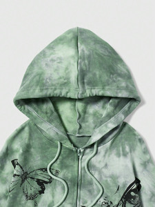 Sudadera con capucha de algodón 100% lavado personalizada al por mayor, con cordones personalizados, estilo oversized, de felpa francesa, para hombre, vintage, con efecto desgastado. - Product Image 6