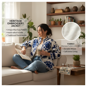 Chaqueta Bomber de Mujer Casual con Cuello Alto y Bordado Floral a Mano en Terciopelo de Lujo al por Mayor - Product Image 3