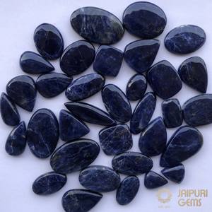 Pierres précieuses Jaipuri : Sodalite bleue naturelle, cabochons de taille libre, 20mm et 30mm, pour la création de bijoux, qualité supérieure, pour grossistes. - Product Image 1