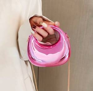 Bolso Bandolera Mini Impermeable de Acrílico Rosa con Correa de Cadena para Fiestas Nocturnas, Capacidad de hasta 1L, Todas las Temporadas, China - Product Image 2