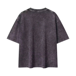 Street Wear Custom 300gsm 100% Cotton Oversized Vintage Boxy Fit Acid Wash Ripped Vintage Distressed Tshirt Short Sleeve for <b>Men</b> - Product Image 3