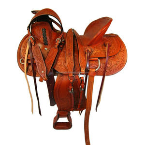 Alta calidad cuero barril Racing Saddle Trail Pleasure Saddle Roping Ranch Saddle para venta al por mayor - Product Image 4