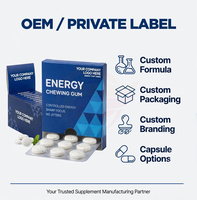 Energie-Kaugummi mit Koffein Minzgeschmack Funktionaler Kaugummi OEM Private Label Zuckerfreie Energie-Kaugummi-Tabletten