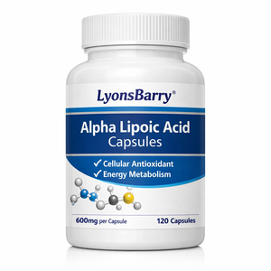 Cápsulas de Ácido Alfa Lipoico 500mg, Antioxidante Celular, Apoyo al Metabolismo Energético, 100 Unidades, Lyonsbarry OEM, Marca Privada, GMP - Product Image 3