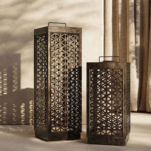 Home Decor Gold Iron <b>Lantern</b> Modern Design Indoor Outdoor Christmas Durable Eco-Friendly 2 Color <b>Candle</b> <b>Lantern</b> Wholesale - Product Image 2