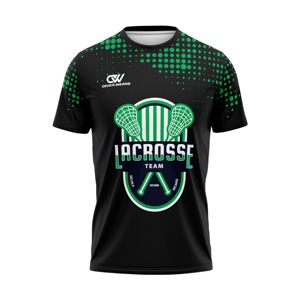 เสื้อทีมแขนสั้นพิมพ์ลายโลโก้ตามสั่ง ผ้าโพลีเอสเตอร์ 100% ระบายเหงื่อได้ดี เสื้อสำหรับนักกีฬาลาครอส ผลิตแบบ OEM สั่งผลิตจำนวนมาก - Product Image 1