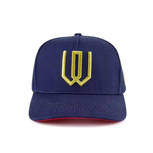 Unisex 6-Panel Baseball Cap <b>Navy</b> Blue Gold W Embroidery Casual <b>Hat</b> for Adults Four Seasons Wear - Product Image 6