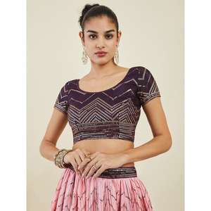 Cautivador Purple Sequins Art Seda Eventos Wear Lehenga Choli - Product Image 4