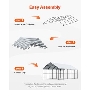 Tettoia per 2 Auto in Metallo Resistente 13FT X 26FT con Telaio in Acciaio Zincato e Tetto Rimovibile in Tessuto PC - Product Image 6