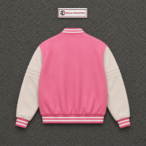 Veste de baseball en laine 100% rose premium pour homme, style décontracté streetwear, tendance, vêtement d'extérieur, fermeture à boutons, pour l'hiver - Product Image 6
