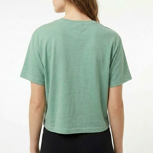 T-shirt court pour femme, manches courtes, coton, décontracté, streetwear, mode estivale, logo personnalisé OEM, fournisseur en gros, t-shirt doux et respirant - Product Image 3