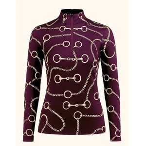 WOmen's Half-Zipper Long Sleeve Horse Riding Base Layers Equestrian Tops Moisture Wicking Technical Fabric Horse Riding <b>Shirt</b> - Product Image 4