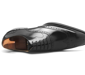 Zapatos Oxford de cuero genuino para hombre, con cordones, estilo Brogue, con punta de alas, formales, para negocios, bodas. - Product Image 4